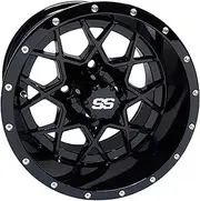 Red Hawk TIR-RX385-B Wheel Gloss Black, 12x7 ET-25 Golf Carts
