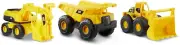Construction Toys, Mini Crew 3-Pack 7”, Push-Powered Yellow Construction Vehicle