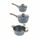 3 Piece Cookware Set Quantum2 Non Stick PFOA Free Saucepan Casserole Glass Lid