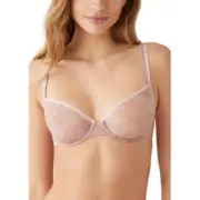 B.tempt'd by Wacoal Womens Shadow Scene Unlined Underwire Bra Blush Pink SZ 34D