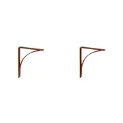 2PK A.FRESCO Corner Shelf Support Metal Hanging Bracket Large 20x25cm Rust