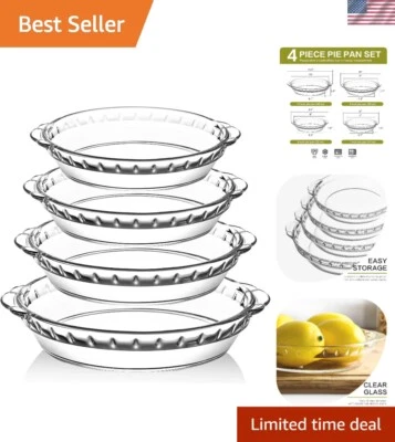 4-Piece Deep Glass Pie Plates Set - 7