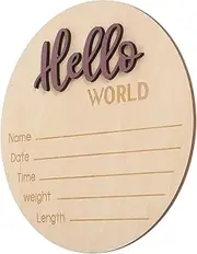 Yardwe Announcement Wooden Sign Newborn Photography Prop Birth Announcement Sign for Name Details for Hospital Shower Decor