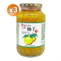 在飛比找ETMall東森購物網優惠-【韓味不二】3罐組-生黃金柚子茶1kg-韓國進口