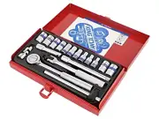 2518MR "SOCKET SET 1/4"" 18pcs SHORT, 6/8 point 4 - 12mm WITH RATCH KING TONY