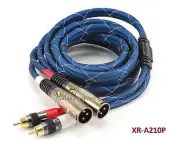 10ft Pro-Series 2-XLR Male to 2-RCA Male Audio Cable w/ Gold Plated Contacts