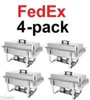 CATERING FedEx 4 PACK CHAFER CHAFING Dish Sets 8 QT PARTY PACK NEW Holiday