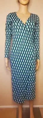 Diane Von Furstenberg for Target Green Midi Arrow Geo Dress Size XXS (0)