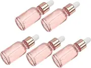 VINTORKY 5pcs Glass Essential Oil Dropper Bottles Semi Transparent Containers for Easy Liquid Storage Compact Portable Design for Travel Gym and Home Use