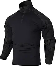 [OCANXUE] Tactical Shirt for Men G3 Camo Combat Shirt Long Sleeve BDU Military Shirt 1/4 Zip with Pockets