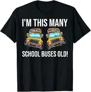 [X.Style] 2 Year Old 2nd Birthday for Kids Boys Funny School Bus ds011 T-Shirt (S) Black