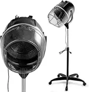 Professional Hooded Hair Dryer,Portable Floor Stand Hairdryer with Timer & Temperature Control,Adjustable Bonnet Dryer with Mobile Stand,for Salon and Home Spa