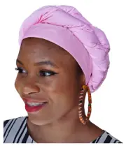 Pink Modu Hat Pre-tied Head Wrap