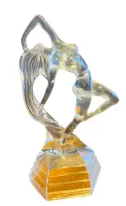Vintage Art Deco Style Royal Rock RCR Crystal Glass Nude Dancer Woman Figurine