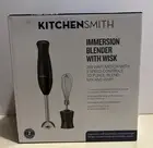 KitchenSmith Immersion Blender w/ Wisk - Black: 250W Handheld Mixer, 2 Speeds