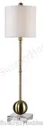 Elegant BRUSHED BRASS Buffet Lamp White Shade Sleek Contemporary Modern Table