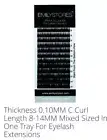 EMILYSTORES LASHES 0.10mm Thickness C Curl 14mm Eyelash Extensions Natural NIB