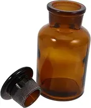 Garneck Lab Reagent Bottle Wide Mouth Glass Container with Ground Stopper for Chemical Storage UV Protection Easy Clean for Laboratory Use