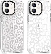 Phoona 2 Pack Cute Case for iPhone 11 6.1", Black Leopard Aesthetic Preppy Summer Girly Design Pattern for Girls Women, Transparent Anti-yellowing Slim TPU Shockproof Protection Cover, White Cheetah