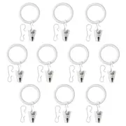 SYRLIG curtain ring with clip and hook, white, 25 mm