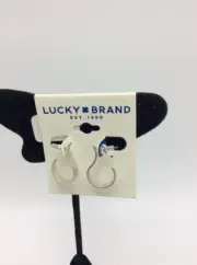 Lucky Brand silver tone killing me softly hook hoop earrings #21