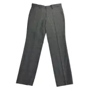 Hugo Boss Mens Modern Fit Super-Flex Wool Blend Plaid Dress Pants Rust Gray 30R