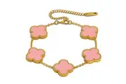 Pink Clover Bracelet