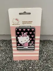 Miniso Sanrio HELLO KITTY PORTABLE MIRROR Rectangle 2.25"x3" (Black) - New