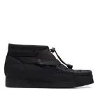 Clarks Wallabee Boot 26168801 Mens Black Canvas Lace Up Chukkas Boots 11