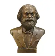 7'' Antique excellent German Great Communist Carl Marx Bust Bronze Statues