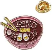 [OATIPHO] Shirt Badge Collectible Enamel Pin Collar Enamel Lapel Enamel Lapel Pin Noodles and Bowl Brooch Child Brooch Pin Cartoon Enamel Brooch Noodles Bowl Brooch Foods Brooches Red