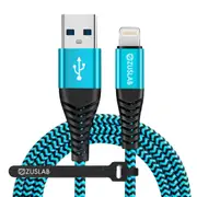 [1M+2M] ZUSLAB Nylon USB-A to Lightning Charging Cable Charger Cord for Apple iPhone 11 Pro Max / 11 Pro / 11 / XS Max / XR / XS / X - Blue