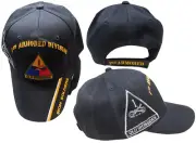 U.S. Army 1st Armored Division Div Black 3D Embroidered Shadow Cap Hat