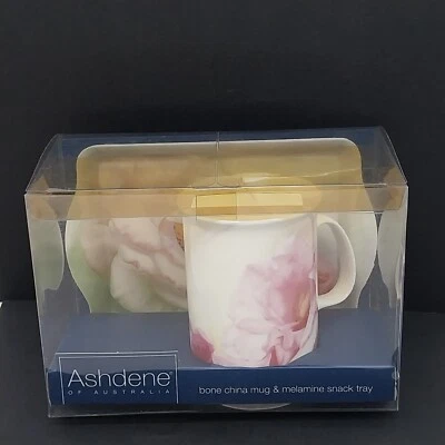 Ashdene Australia Bone China Mug & Snack Melamine Tray Set Romantica