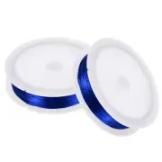 2Rolls 164ft Flexible Paddle Florist Wire 0.3mm Metal Beading Wire Dark Blue