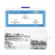 Hex Nuts Assortment Kit #6-32 Hex Nuts with #6 Flat Washers & Split Lock Wash...