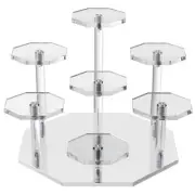 1 Piece Acrylic Risers Display Stand 7Tier Perfume Organizer and Cupcake3059