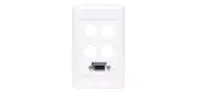 VGA With 4 X Mech Wallplate Dual Cover - Fly Lead