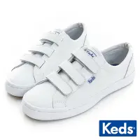 在飛比找Yahoo奇摩購物中心優惠-Keds 時尚運動魔鬼氈皮革休閒鞋-白