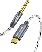 USB C to 3.5mm Audio Aux Cable (10FT/3M), Type C to Aux Male Headphone Car 1/8 Stereo Auxiliary Cord for iPhone 15 Pro Max/15 Pro, Galaxy S23 Ultra iPad Pro Air Pixel 7, Gray