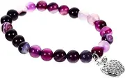 [Yardenfun] Elegant Amethyst Beaded Charm Stretchy Bracelet Women's Bracelet Jewelry for Special Occasions