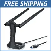 Dual-Band 1200Mbps USB WiFi Adapter for Linux & Windows with Long-Range Antennas