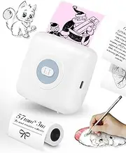 Mini Printer, Thermal Sticker Printer, Pocket Printer, Bluetooth Label Printer, Mini Thermal Printer for Christmas and Compatible with Android & iOS, White