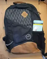 Magellan Hadley Bookbag Backpack Black and Leather Laptop Storage New