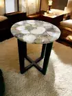 18" Natural Agate Stone Coffee Table handmade Gemstone Console Bar Desk Home Dec