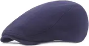 [Zcargel] Men Cotton Flat Cap Gatsby Driving Cabbie Hat Ivy Gatsby Newsboy Hat Summer Driving Scally Cap Beret