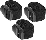 [Healeved] 3pcs Ratchet Tie Down Strap Durable Cargo Lashing Belt with Press Buckle for Secure Baggage Outdoor Use Black