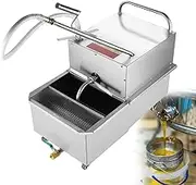 Mobile Fryer Filter Machine, 65L Stainless Steel Deep Fryer Oil Filter Machine Oil Pump Flow, 550W Fryer Oil Filter Cart, Frying Oil Filtering for Supermarket Restaurant