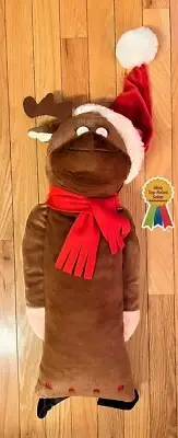 HAPPY PET Squeaky Reindeer Soft Dog Toy Christmas X-mas Plush
