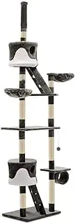 i.Pet Cat Tree Large Cats Tower Ultimate Scratching Post, 260cm Height Pet Scratcher Cardboard Posts Indoor Kittens Wooden Play House Towers and Trees Corner Toys, with Plush Cover Condo Tunnel Ladder